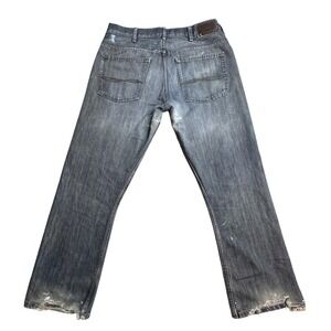 Vintage Lee Dungarees Relaxed Bootcut Jeans Mens 33x29 Blue DenimPaint Splatter